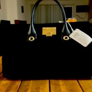 Jimmy Choo Riley Tote large black suede handbag